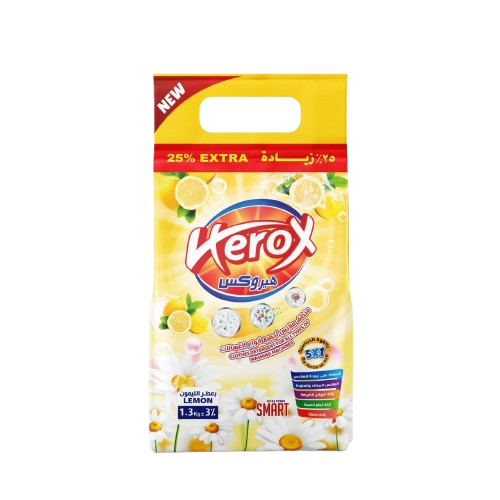 هيروكس مسحوق غسيل عالي الرغوة برائحة الليمون، 1.3 كجم